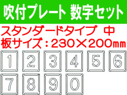 吹付プレート 吹付ハザ折 数字セット（中）