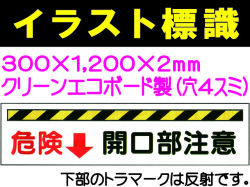 イラスト標識 W221 危険 開口部注意