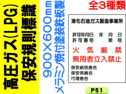 高圧ガス(LPG)保安規則標識 P51～53 1