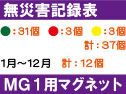 無災害記録表 MG1 マグネットのみ