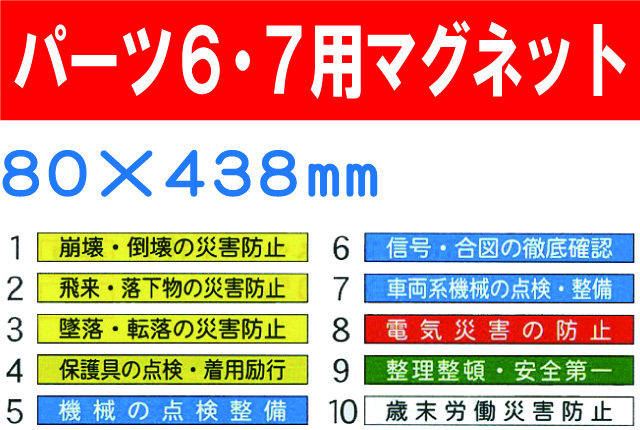 安全掲示板　パーツ６・７用マグネット