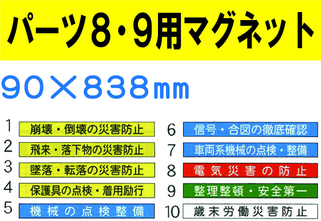 安全掲示板　パーツ８・９用マグネット