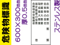 危険物標識 ステンK16(C)「危険物の種別等 ６行」タテ