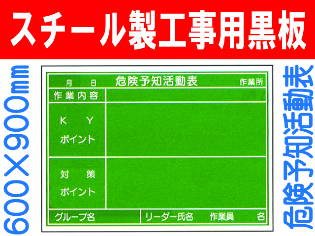 スチール製工事用黒板 危険予知活動表 21