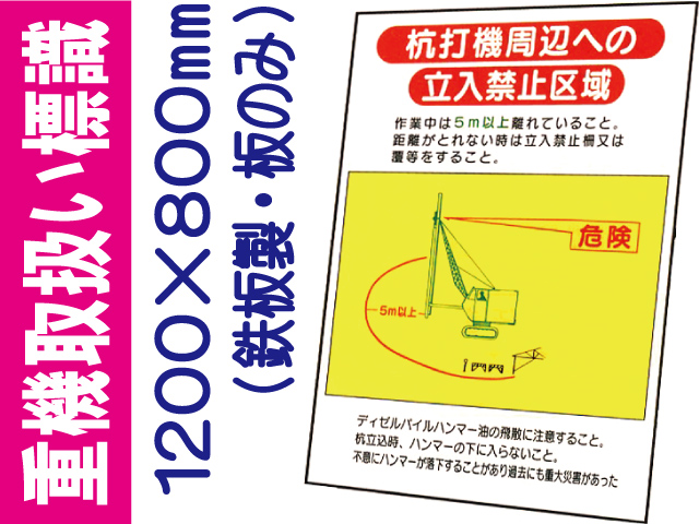 重機取扱い標識 WM14 板のみ