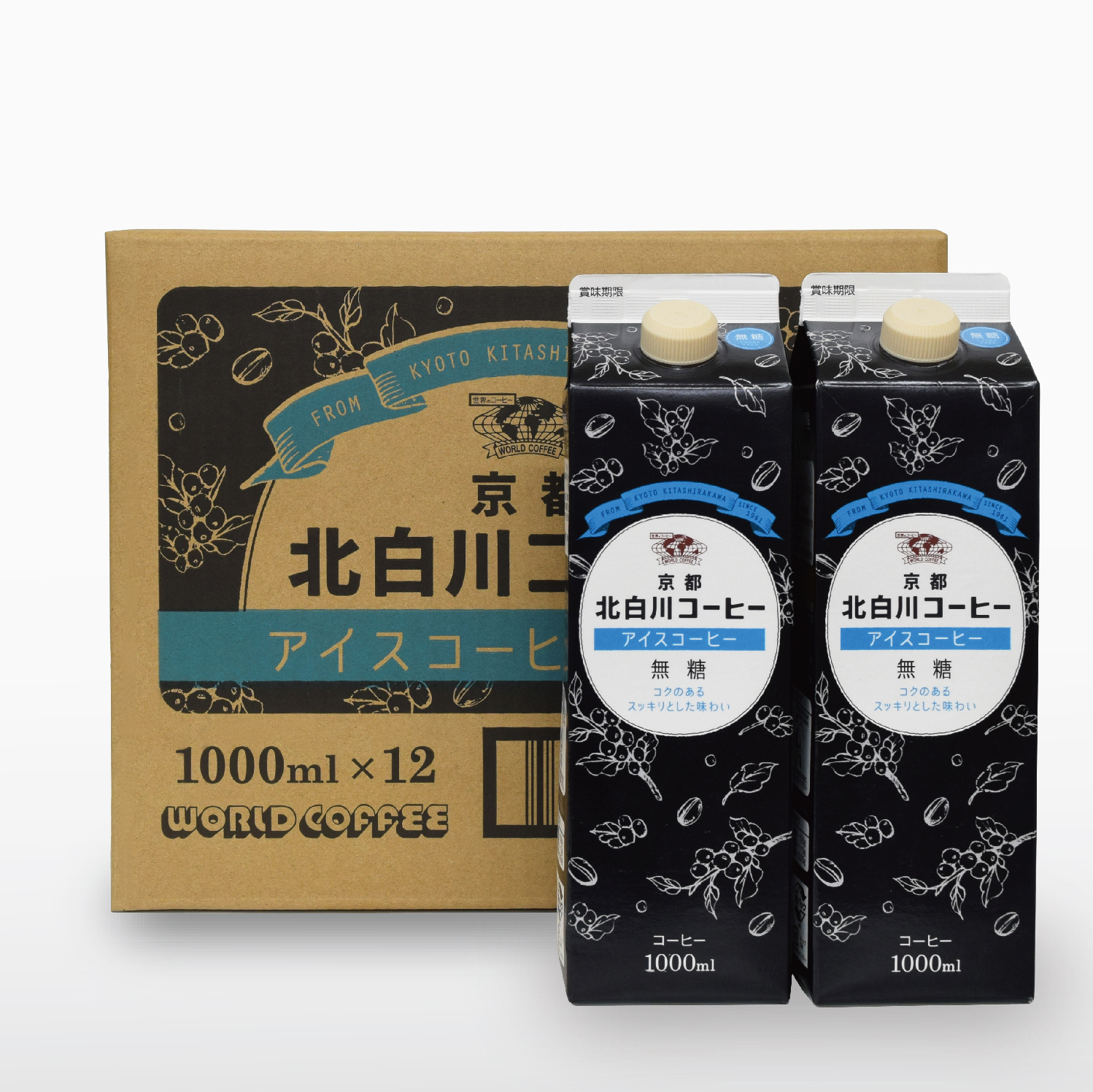 京都 北白川コーヒー  アイスコーヒー 無糖 1000ｍｌ×12本入