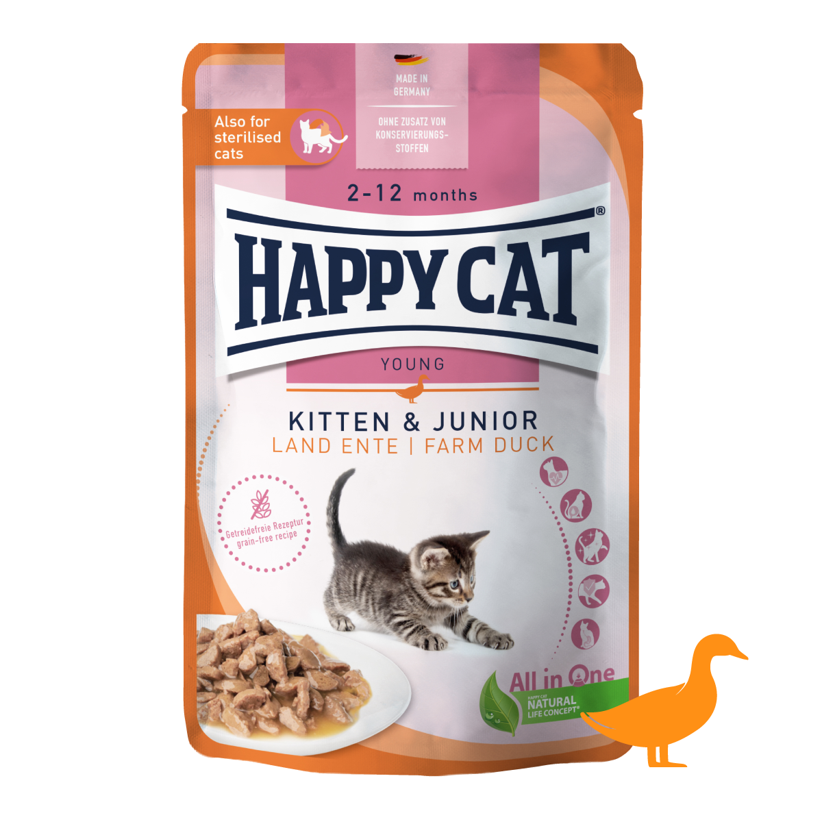 キトン&ジュニア 平飼いの鴨 パウチ　子猫