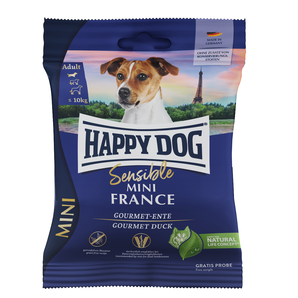 HAPPY DOG ミニ フランス (鴨肉&ポテト) グレインフリー - 80g 【ネコポス可】