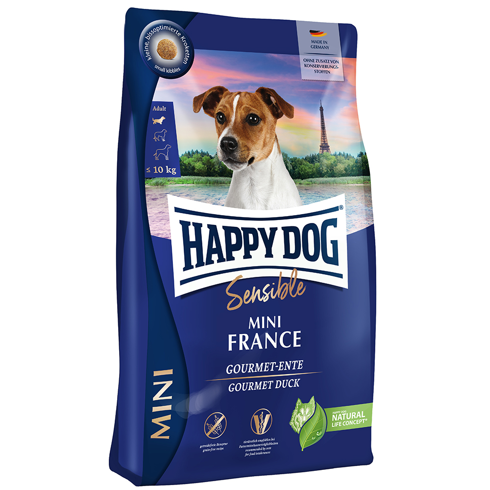 【定期購入】HAPPY DOG ミニ フランス (鴨肉&ポテト) グレインフリー - 800g