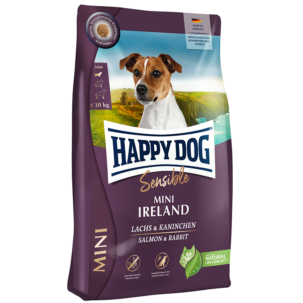 HAPPY DOG ミニ アイルランド (サーモン&ラビット) スキンケア - 10kg