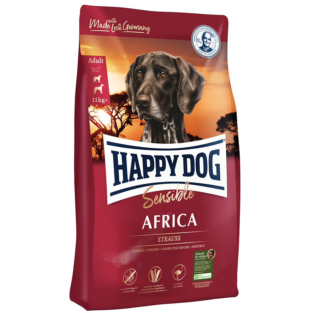 【定期購入】 HAPPY DOG アフリカ（ダチョウ）グレインフリー - 12.5kg