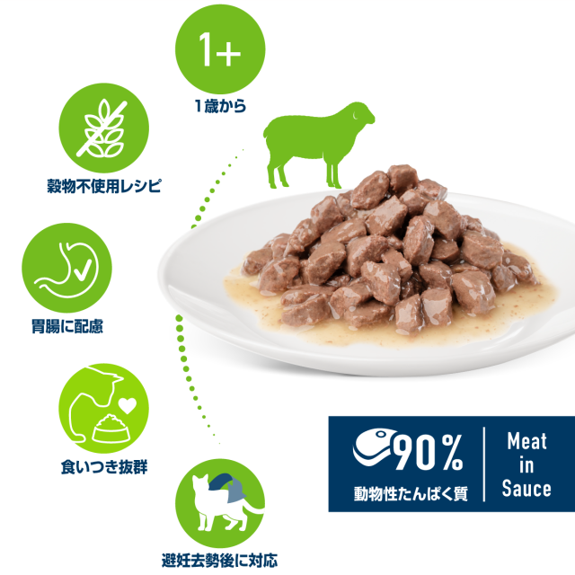 牧畜のラム　パウチ　成猫・避妊去勢