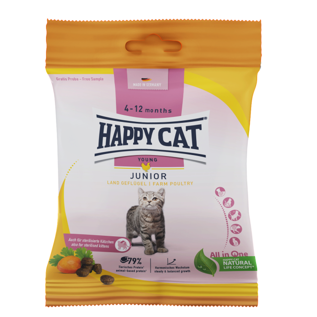 HAPPY CAT ジュニア ファーム ポルトリー （平飼いチキン） 50g 【ネコポス可】