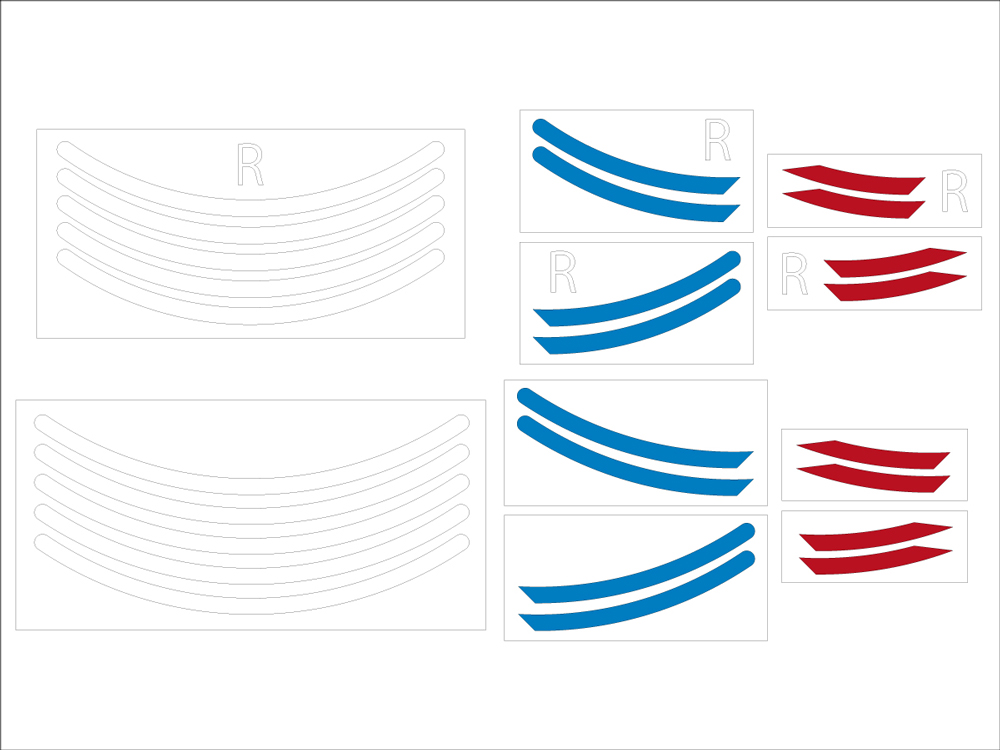 アフリカツインアドベンチャースポーツ　トリコロールリムステッカー