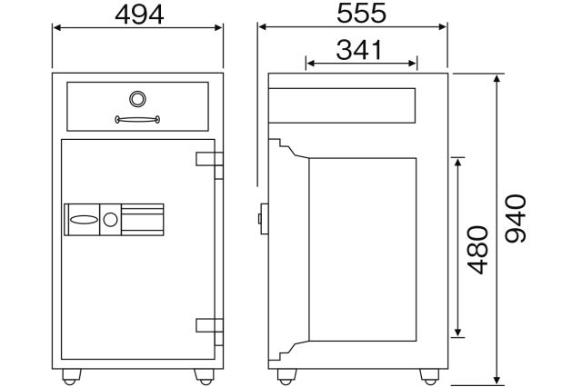 ダイヤセーフ投入式耐火金庫P94E