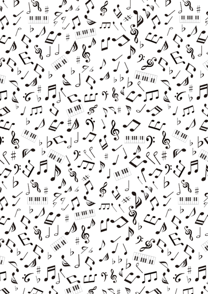 包装紙b3・ミュージカルノート・アイコン