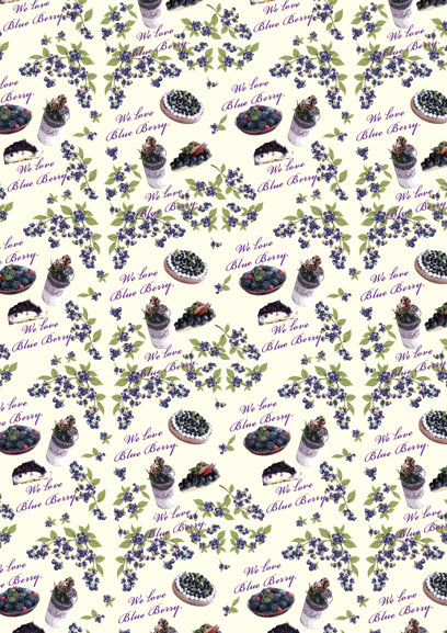 包装紙b3・ブルーベリー・黄・アイコン