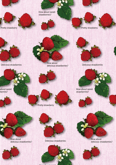 包装紙b3・いちご・縞柄・アイコン