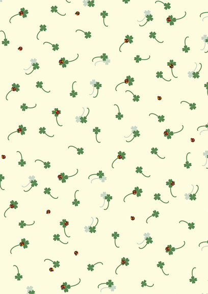 包装紙3b・四葉のクローバー・黄・アイコン