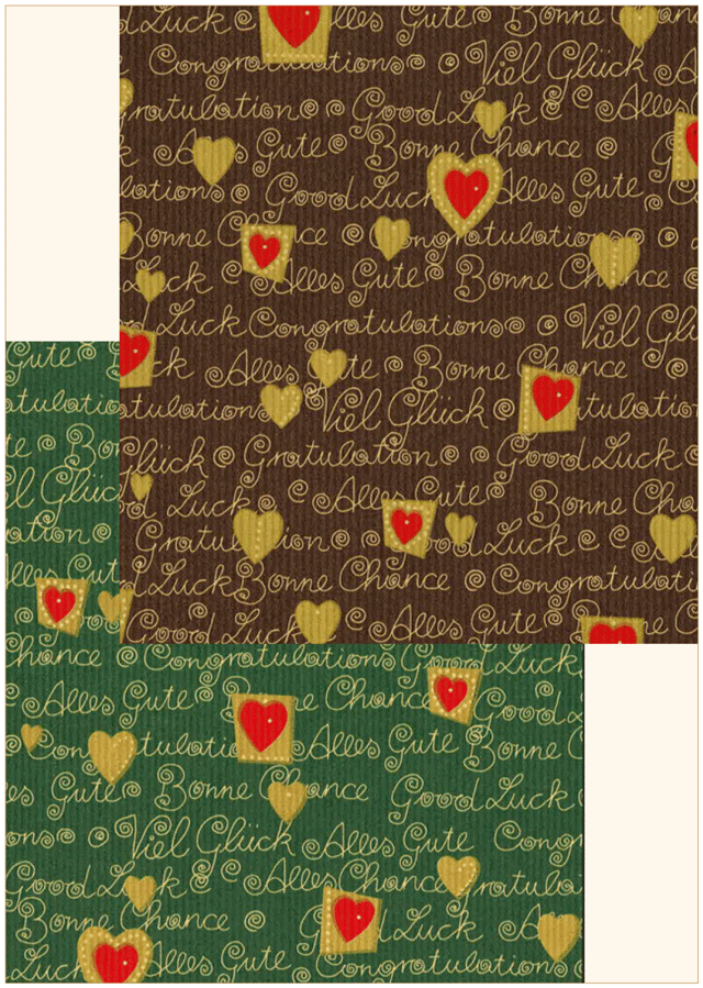 レッドハート柄包装紙