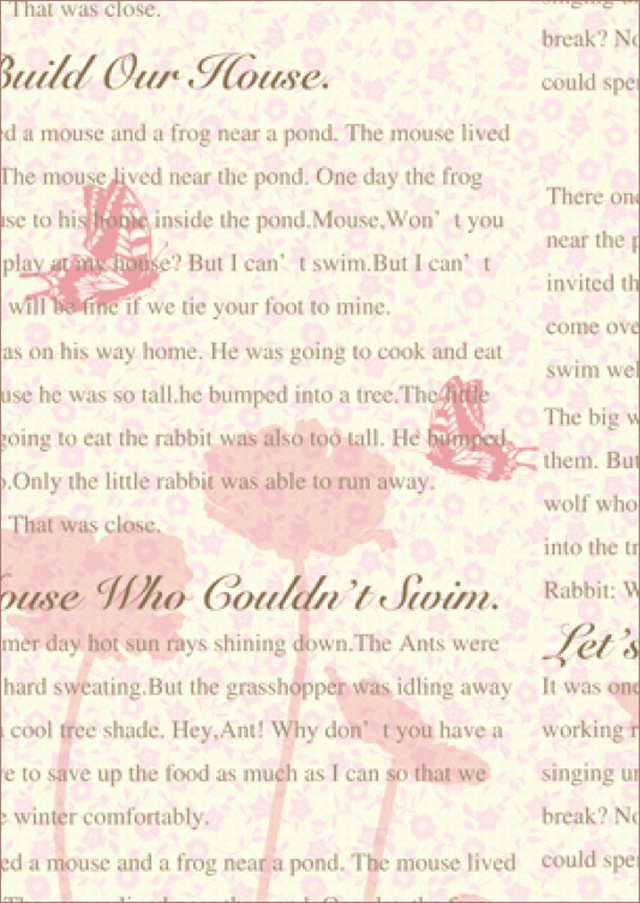 蝶,バタフライ,英字,花,包装紙,ラッピングペーパー