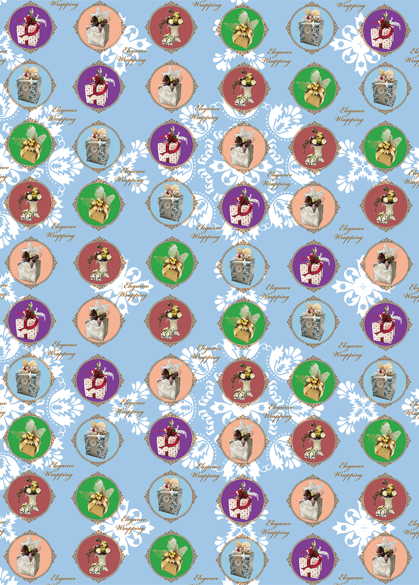 エレガンス,モダン,包装紙,ブルー