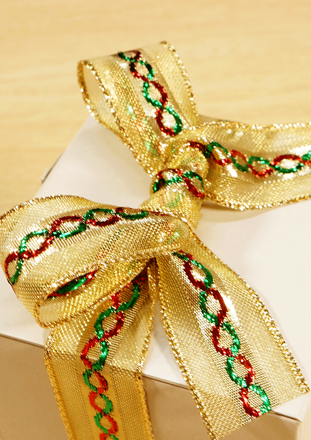 ゴールド&エイトループワイドリボン5m