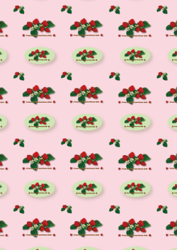 包装紙b3・北欧風いちご・ピンク・アイコン