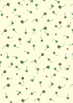 包装紙3b・四葉のクローバー・黄・アイコン