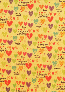 カラフルハート柄包装紙