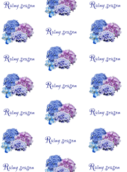 あじさい,油絵タッチ,の紫陽花,とポップ,英文字,柄,包装紙,ラッピング協会
