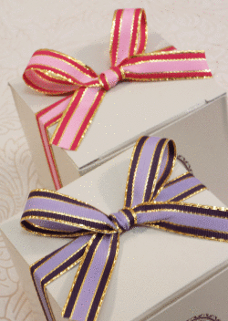 アジアンストライプ柄リボン