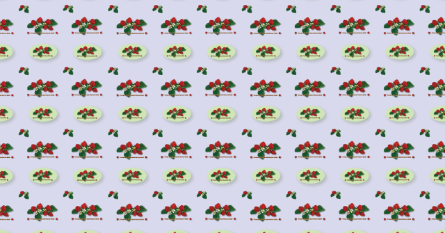 包装紙b3・北欧風いちご・薄紫