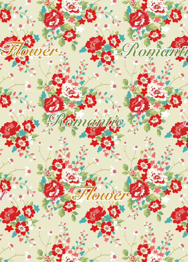 ロマンチックローズ／ローズ柄・5枚セット：包装紙 