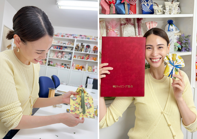 ギフトラッピング資格取得クラスの様子