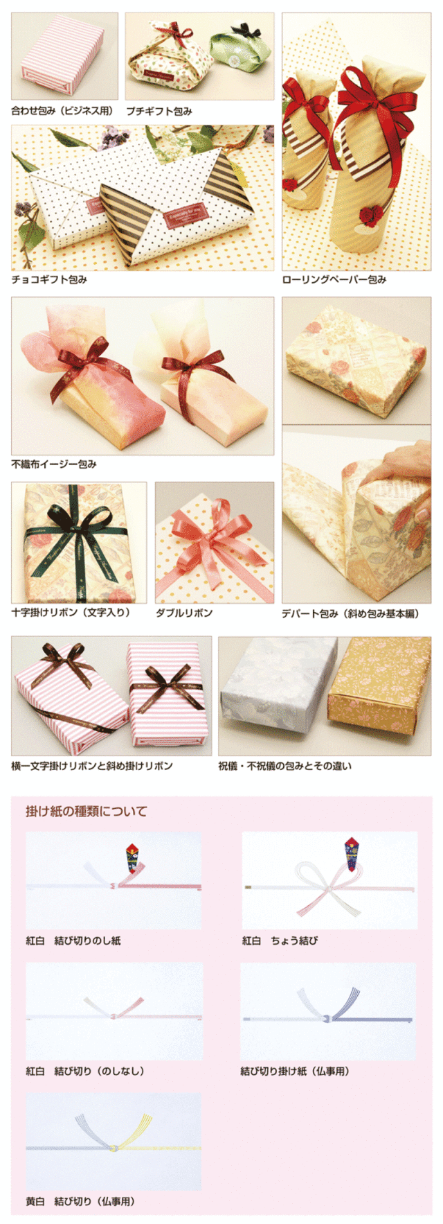ビジネスラッピング基礎マスタークラスの作品例