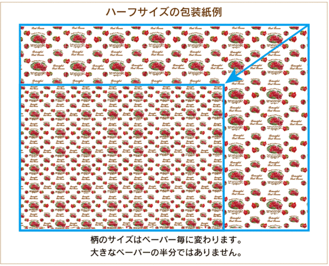 ハーフサイズの包装紙