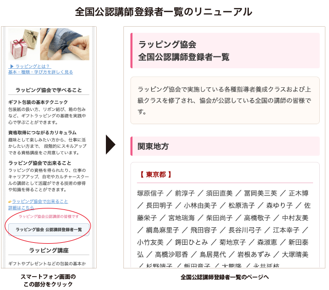 全国の公認講師登録者の一覧
