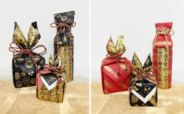 モダン和風ラッピング応用クラスの作品例