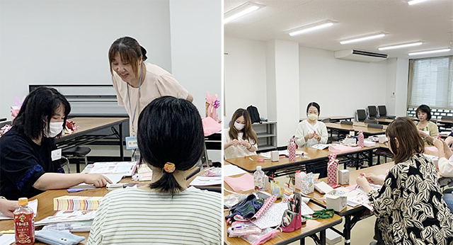 大阪会場ラッピング講習会・ラッピングコーディネーター資格取得クラスの様子