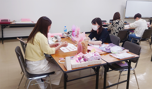 大阪会場ラッピング講習会・ギフトラッピング応用クラスの様子