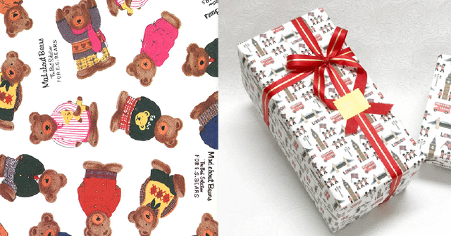 可愛らしい包装紙をつかったラッピングパターン