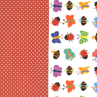 きれいなな昆虫柄｜リバーシブル包装紙