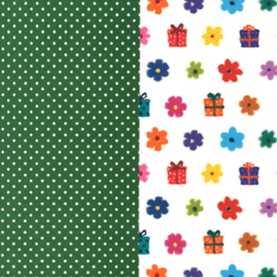 お花とギフトボックス｜リバーシブル包装紙