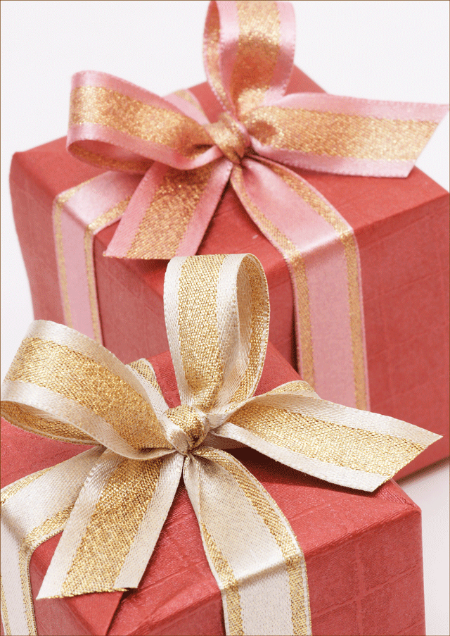 ブリリアント・ゴールド15mm/10m巻き/ストライプ柄リボン ： ラメ糸が