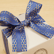 ゴールド網目柄・ブルー5m