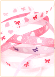 ハート&リボン柄リボン