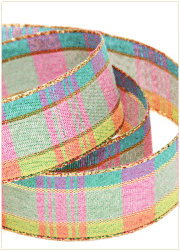 ブリリアントチェック・ピンク&グリーン