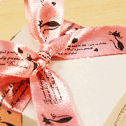 猫柄リボンサーモンピンク5m