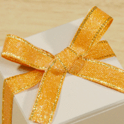 メタルライン柄リボン・オレンジ